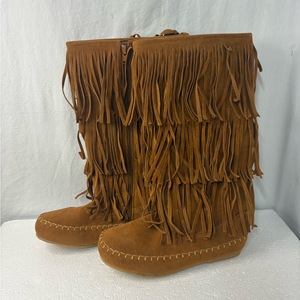 Olem Apache-6 Pierre Dumas TS-12158 Size 6  Moccasin Boots with fringe for Women